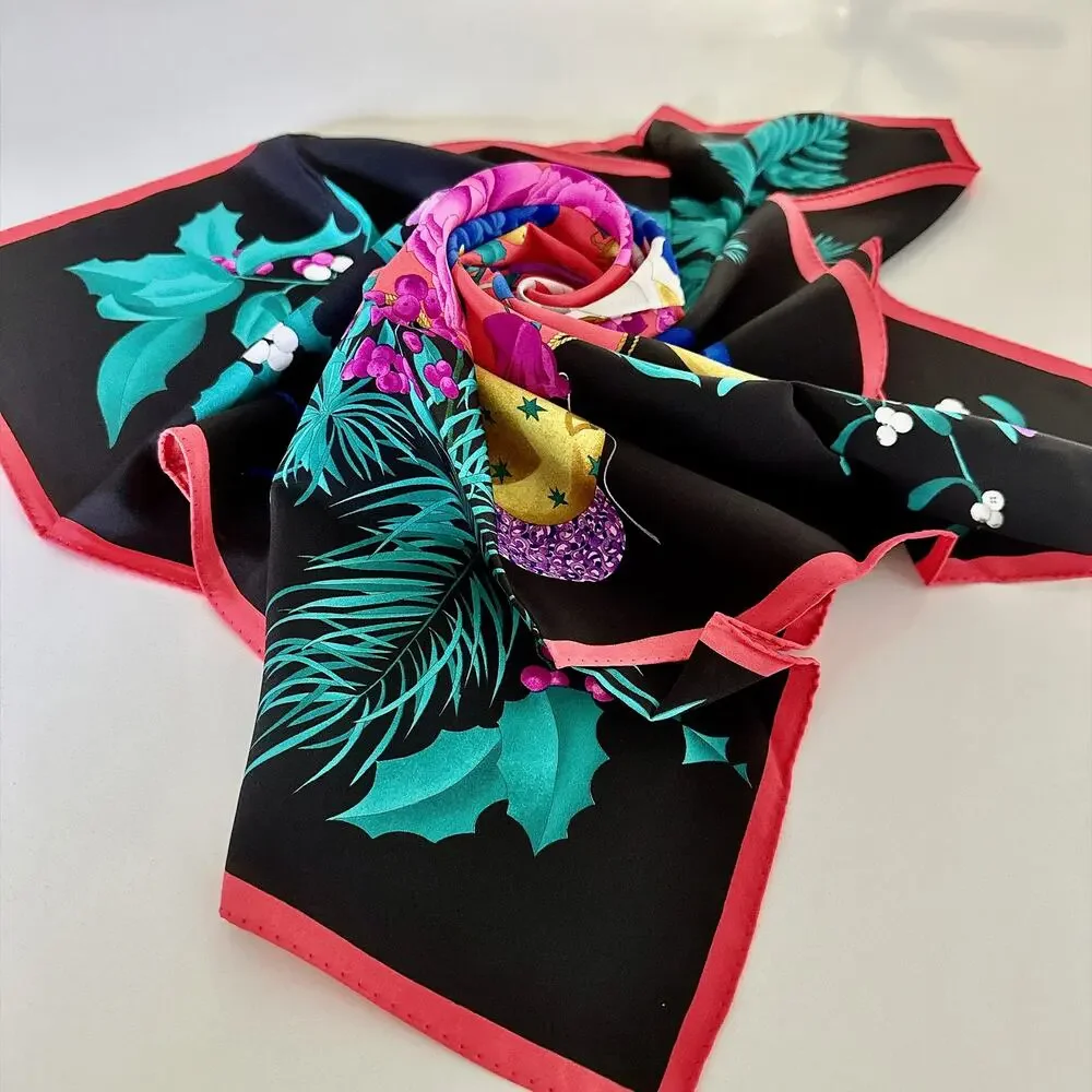 VINTAGE LEONARD HOLIDAY SILK SCARF IN GIFT BOX